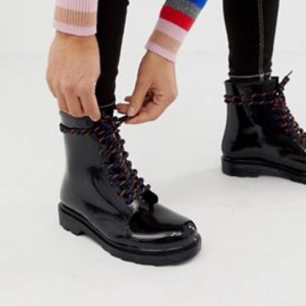 Hiker lace up rain boots